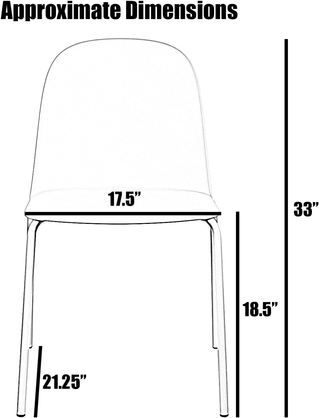 2xhome Juego de 4 sillas apilables contemporáneas modernas de comedor de cocina moldeadas de plástico sin brazos con parte trasera curvada forma