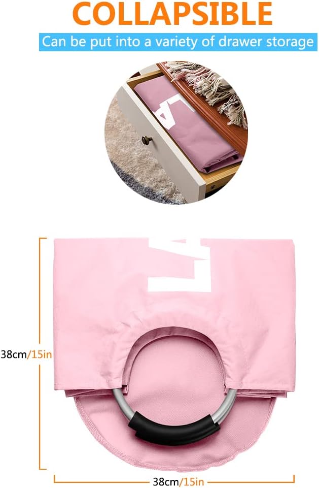 Cesta de lavandería plegable con asas para lavandería, contenedor de lavado independiente, organizador de ropa sucia para juguetes, artículos