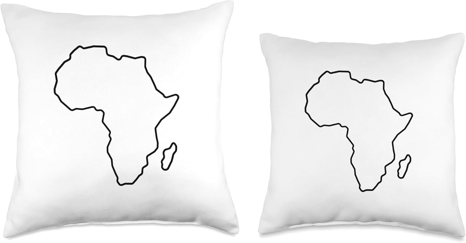 Map, Minimal, Love Africa Throw Pillow, 16×16, Multicolor