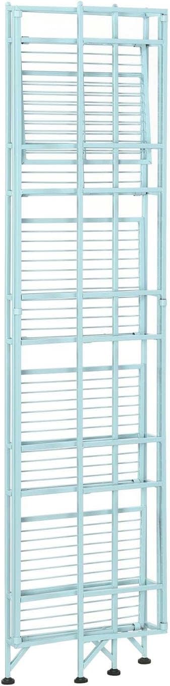Convenience Concepts Xtra Storage Shelves – 5-Tier Folding Metal Shelving, Modern Shelves for Storage and Display in Living Room, Bathroom, Office,