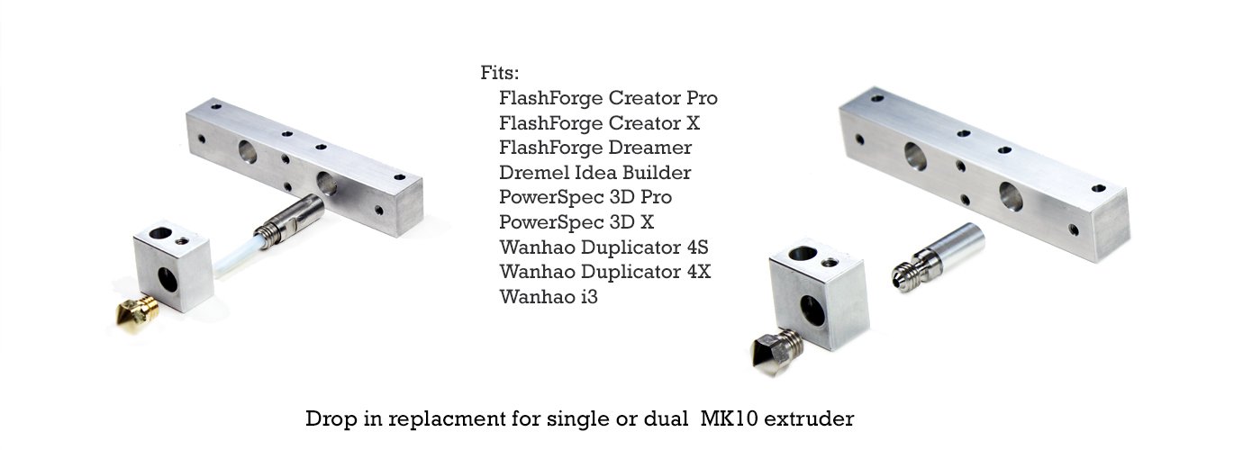 Micro Swiss MK10All Metal Hotend Kit .5mm de la boquilla Wanhao, FlashForge, Dremel Idea Builder