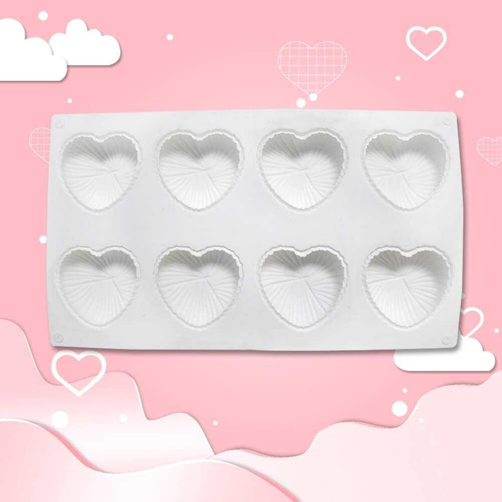 Moldes de silicona 3D para chocolate, molde para pastel de mousse, molde 3D con forma de corazón de silicona, suministros para hacer postres para