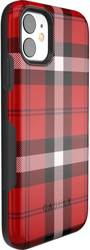 Casely Funda para iPhone 11  Como si! Funda a cuadros rojos
