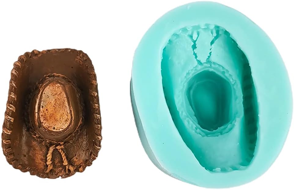 Molde de silicona para sombrero de vaquero occidental, molde de silicona para sombrero de vaquero, molde de gelatina de caramelo de chocolate,