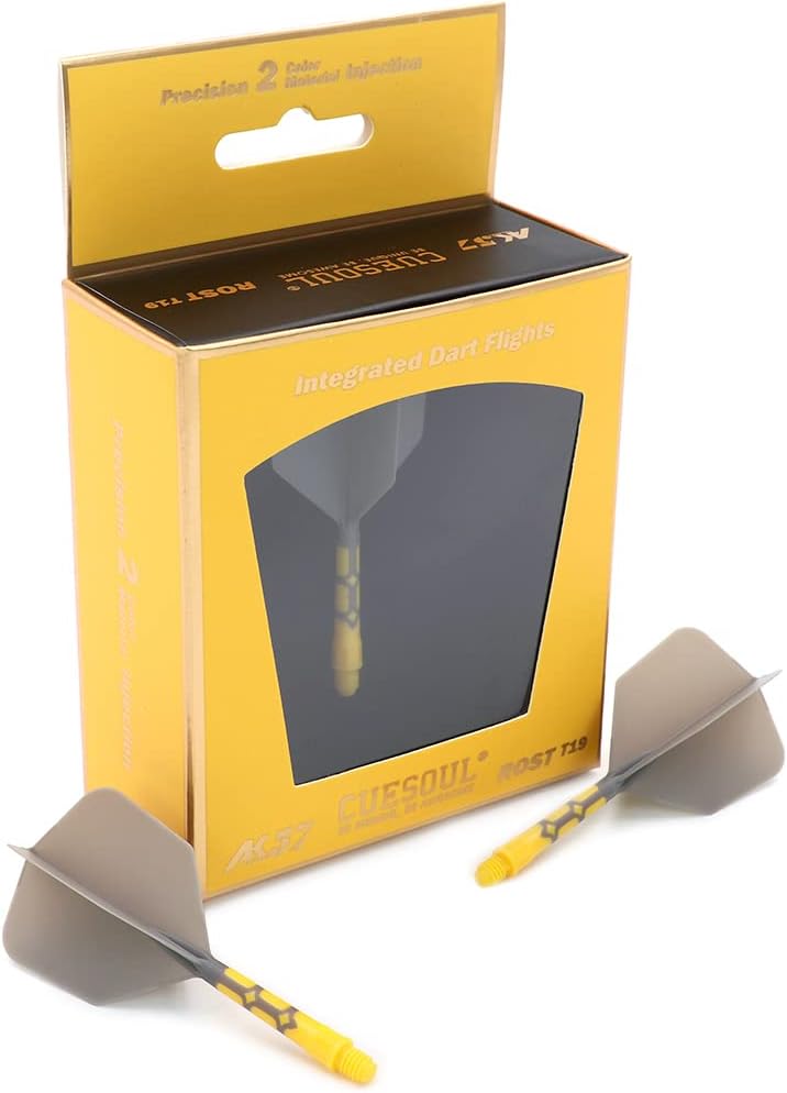 CUESOUL ROST T19 Integrated Dart Shaft and Flights Big Wing Shape Grey 28mm-Say Goodbye to Falling Dart Flight