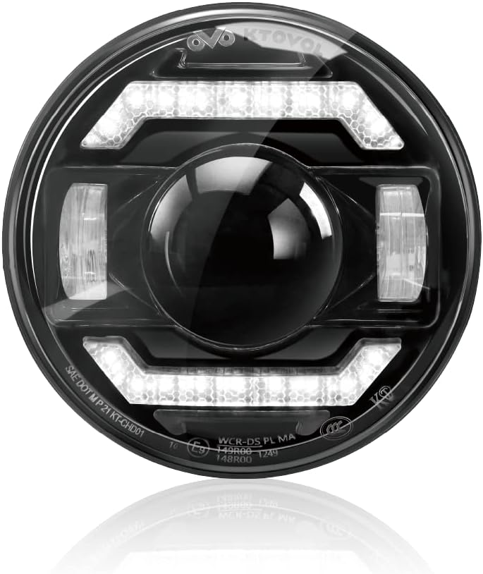 KT Conjunto de faros LED para Street Glide 2014-2023, faro LED de motocicleta de 7 pulgadas con luz altabaja, faros Harley con DRL, impermeable IP67