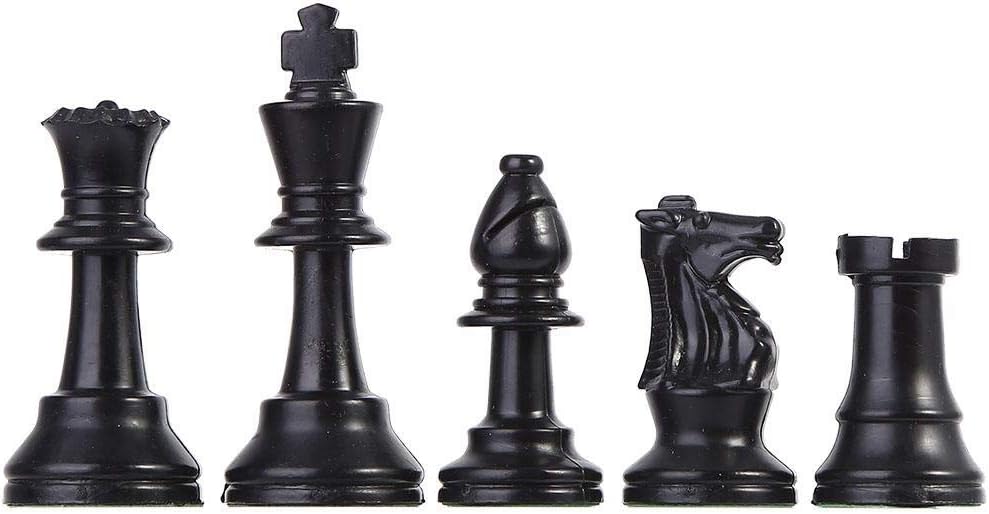 Juego de piezas de ajedrez portátil de plástico juego de ajedrez internacional juego completo de ajedrez negro y blanco para adultos y niños