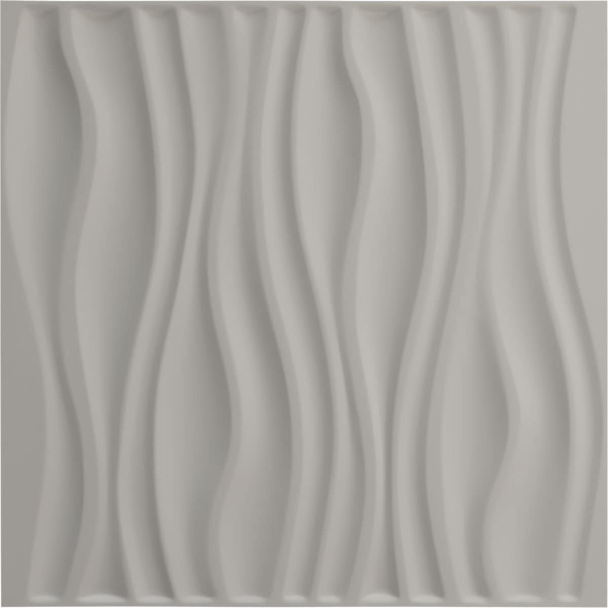 Ekena Millwork 19 58 pulgadas de ancho x 19 58 pulgadas de alto Leandros EnduraWall Panel decorativo de pared 3D, niebla de perlas metálicas (cubre
