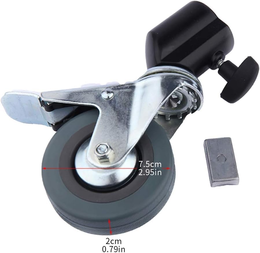 Selens Ruedas giratorias giratorias de 3 piezas, base de goma compatible con soporte de luz de fotografía para estudio fotográfico, video fotografía