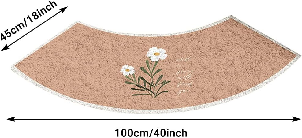 Alfombra de baño curvada de lujo, alfombra esquinera de vellón bereber, antideslizante, suave, absorbente, alfombra de baño lavable, moderna