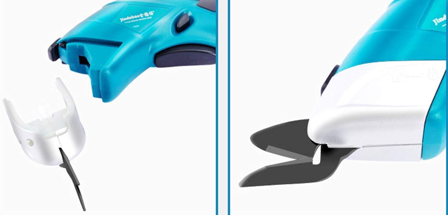 Tijeras eléctricas de tela inalámbricas recargables con 2 cuchillas de corte, potente herramienta de corte para cuero, cartón, papel, álbumes de