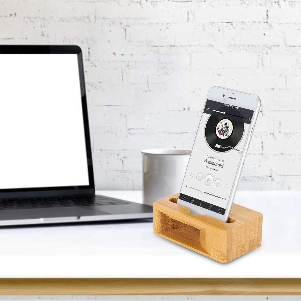 Soporte para teléfono celular, soporte de amplificador de altavoz de sonido para teléfono inteligente, soporte de muelle de escritorio compatible
