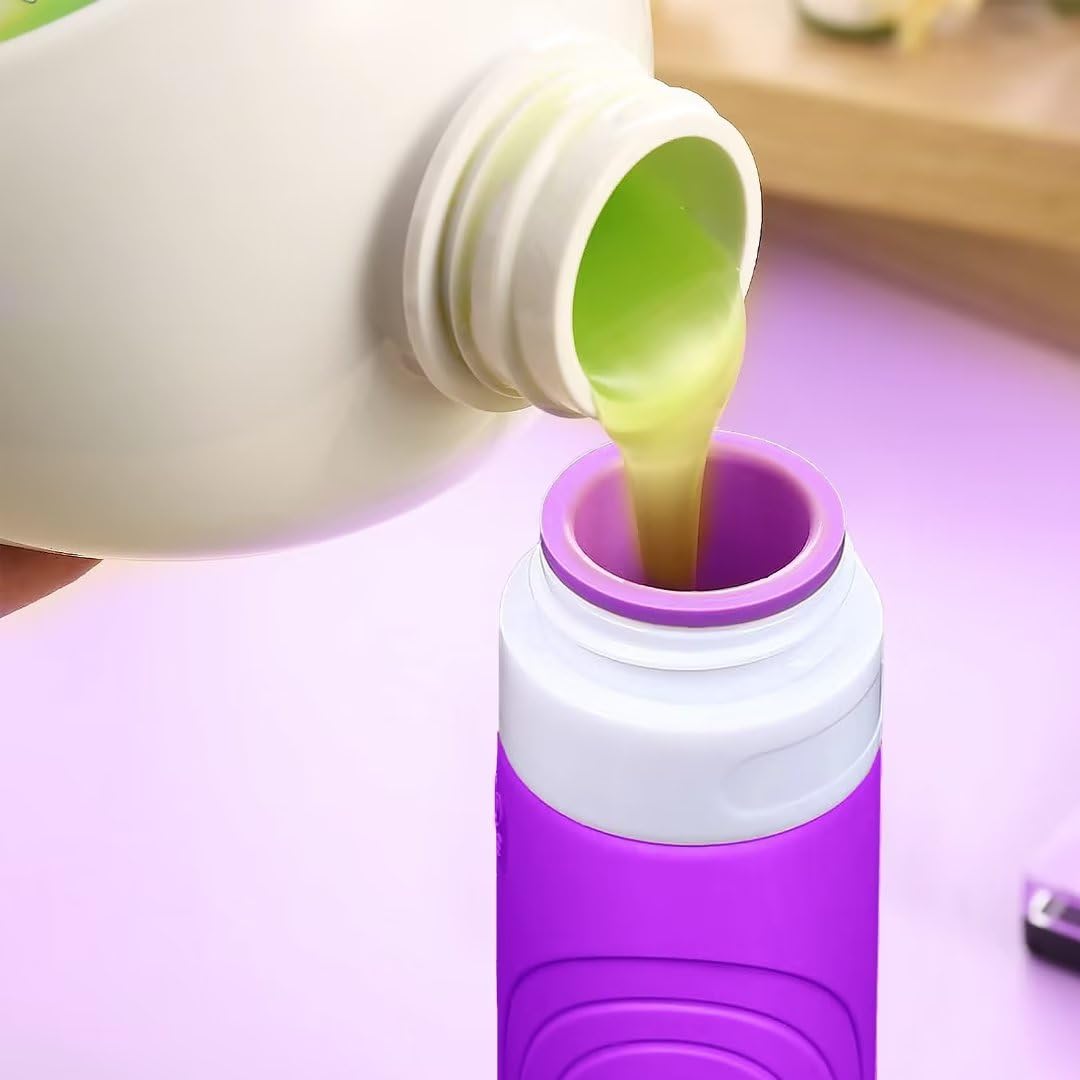 GLAMFIELDS Botellas de viaje para artículos de aseo personal, aprobadas por la TSA, recipientes de viaje de silicona a prueba de fugas, 3 onzas para