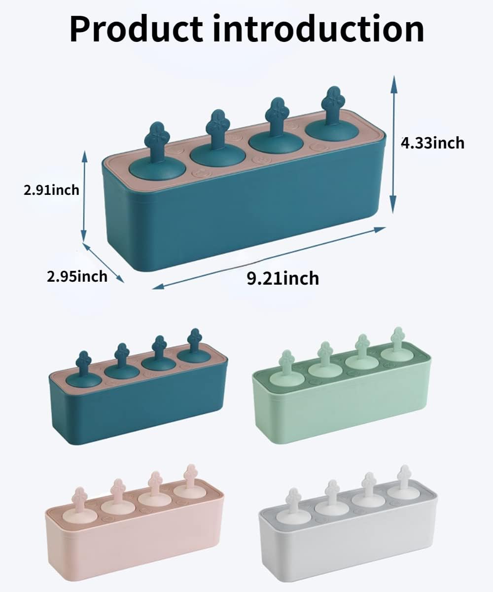 Juego de 4 moldes para paletas caseras de silicona para niños, moldes para helados de fácil liberación, moldes reutilizables para hacer bricolaje,