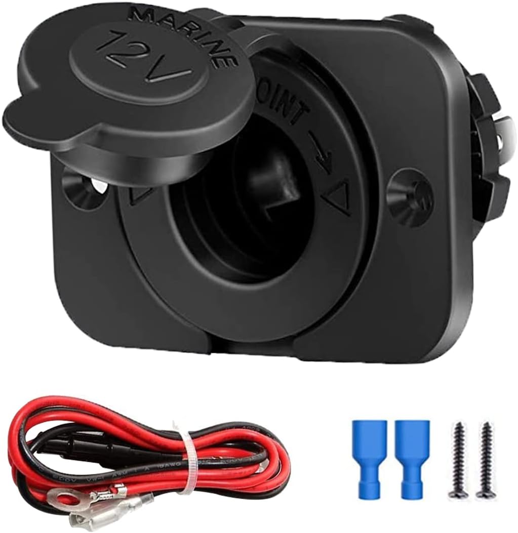 Enchufe universal para encendedor de cigarrillos de automóvil, color dorado, 12 V CC a prueba de agua, para automóvil, motocicleta, ATV, RV, enchufe