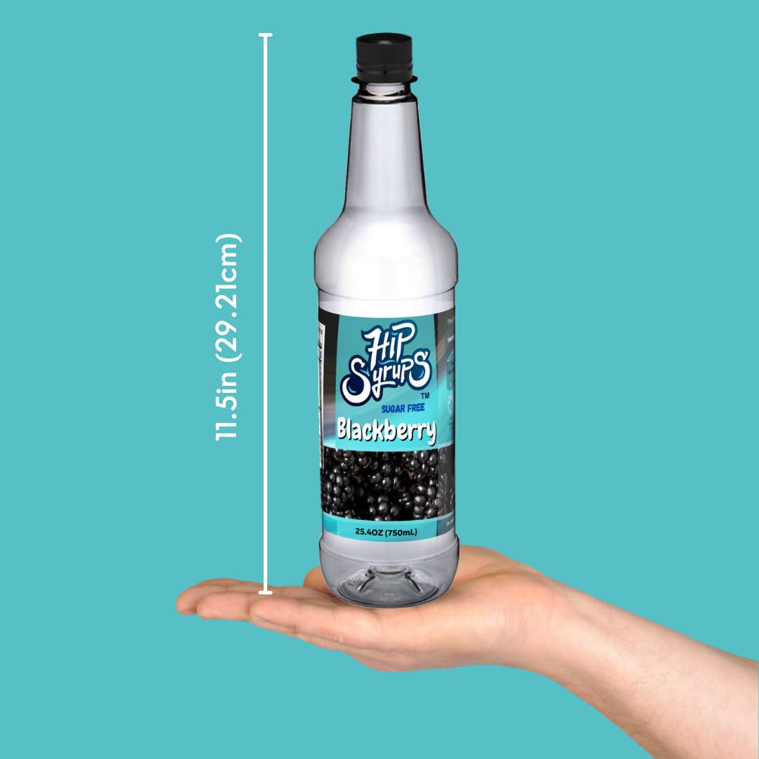 Hip Syrup S – Jarabe simple sin azúcar Blackberry diseñado para el sabor del agua, té de burbujas, té Boba, cócteles, sin azúcar