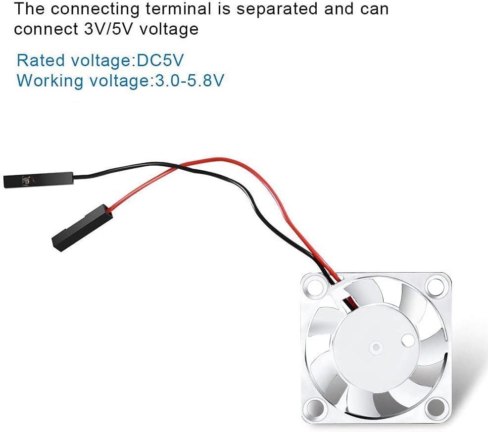 2 ventiladores de 1.181 x 1.181 x 0.276 in para Raspberry Pi, Dorhea para Raspberry Pi Ventilador de refrigeración sin escobillas 3007 Ventilador