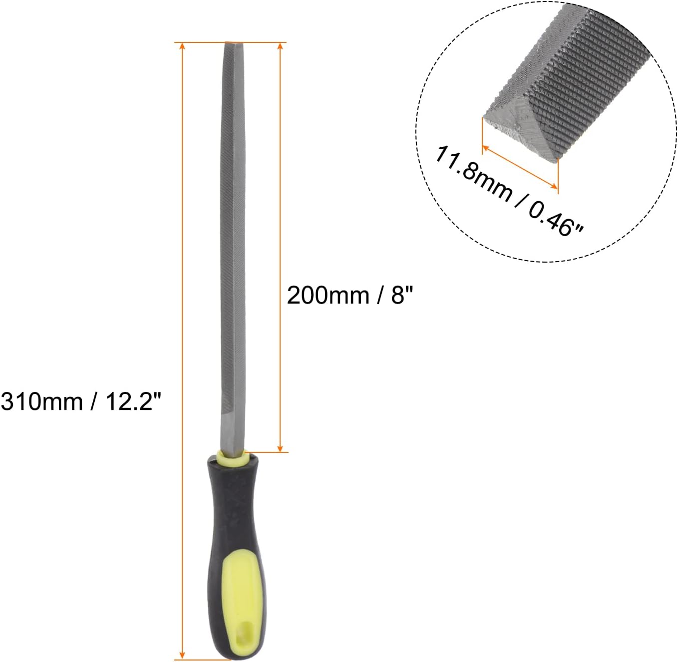2pcs lima triangular 8″ alto carbono endurecido acero cortado mano raspador con mango de plástico para desbarbar y quitar material