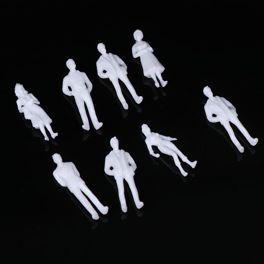 Figuras de personas pintadas Modelos realistas de plástico Figura miniatura blanca Modelos a escala de personas 50 piezas diferentes
