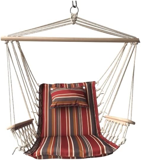 Silla hamaca colgante con cuerda columpio, 12 patrones, tela cómoda y transpirable de calidad, para interiores y exteriores, rayas de especias de