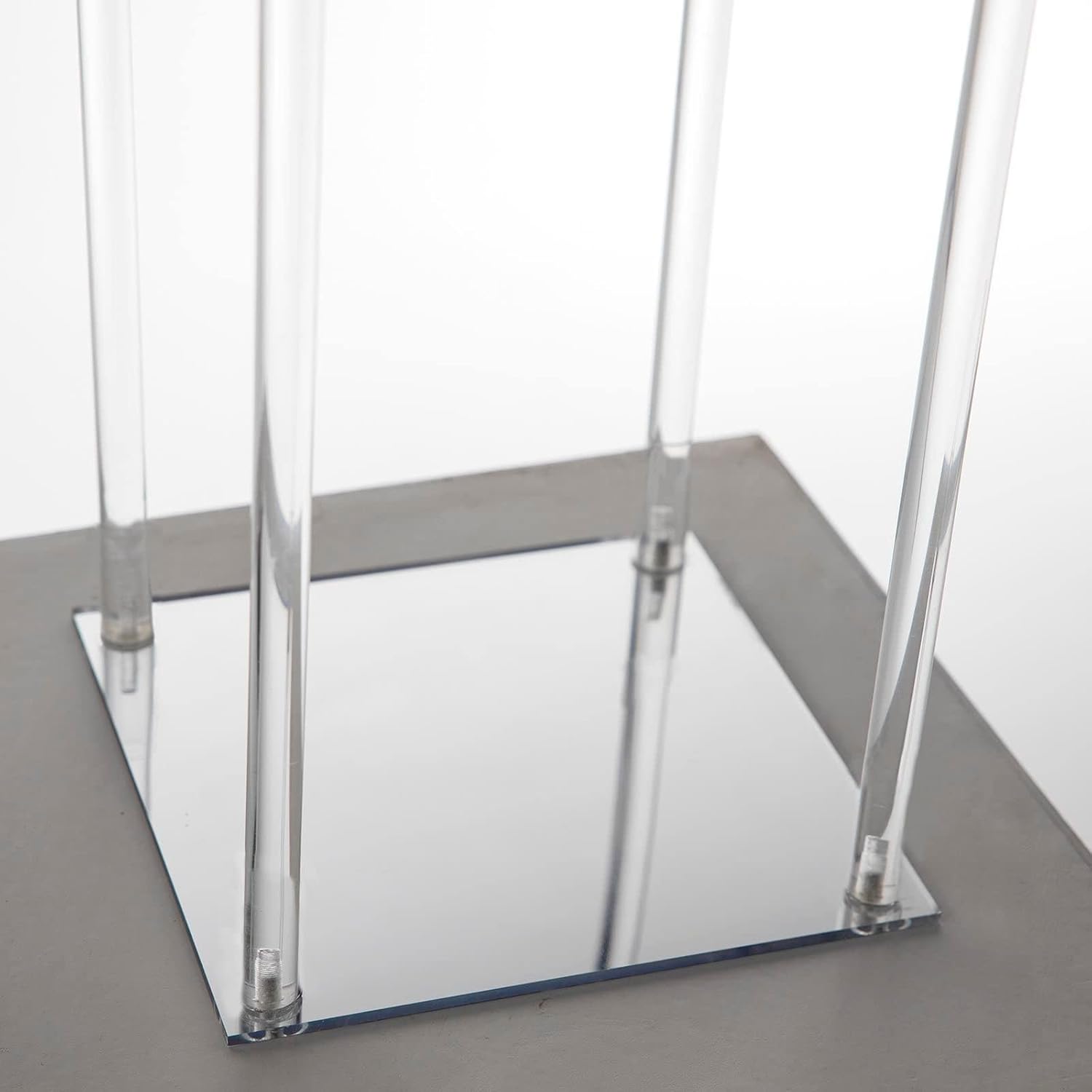 Efavormart – Jarrón de acrílico transparente de 40 pulgadas con base de espejo, columna de boda para centros de mesa con tapa y base intercambiables