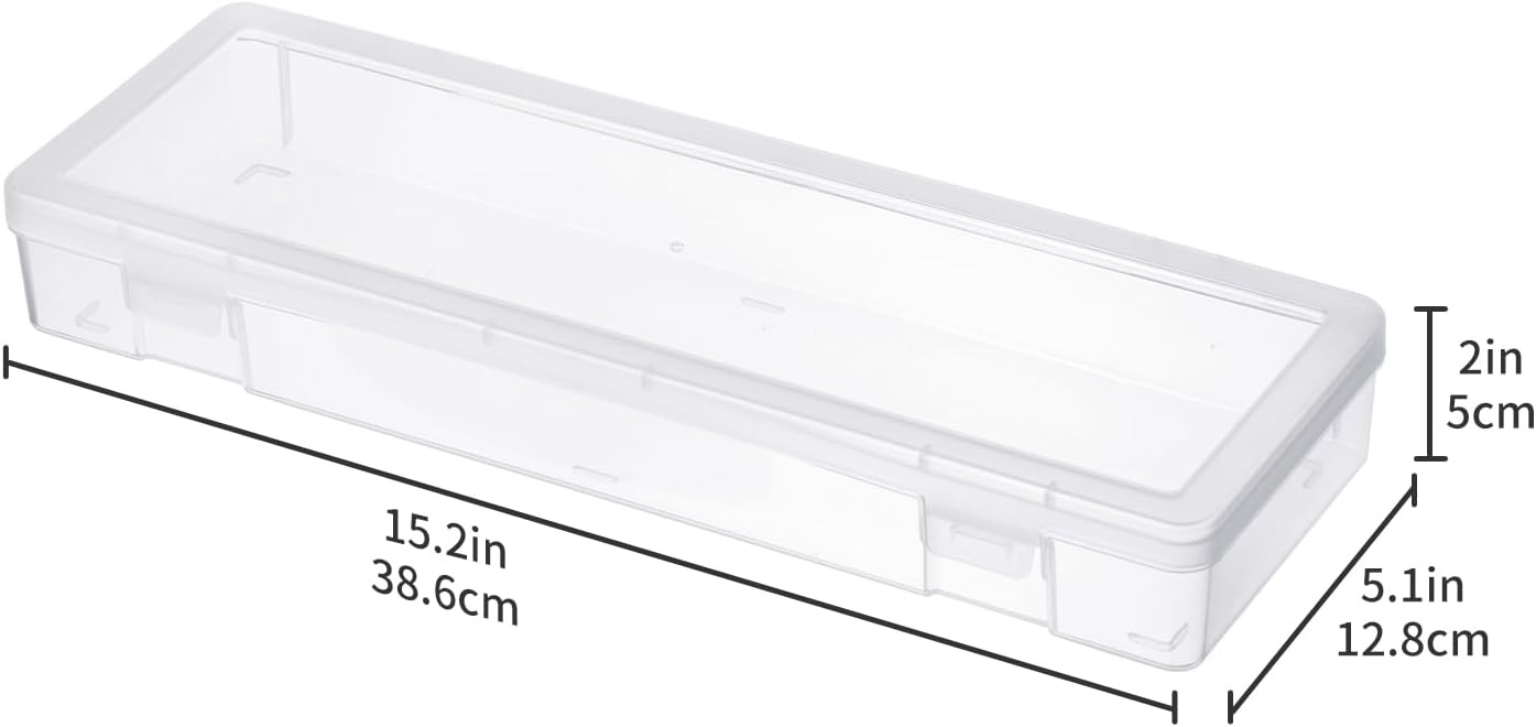 novelinks Contenedores apilables de plástico transparente con tapa de pestillo, organizador de suministros de manualidades para caja de lápices,