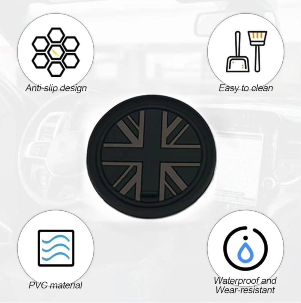 Mini F55 F56 – Portavasos para automóvil, juego de 3 posavasos antideslizantes, caja de almacenamiento de silicona a prueba de golpes para Mini