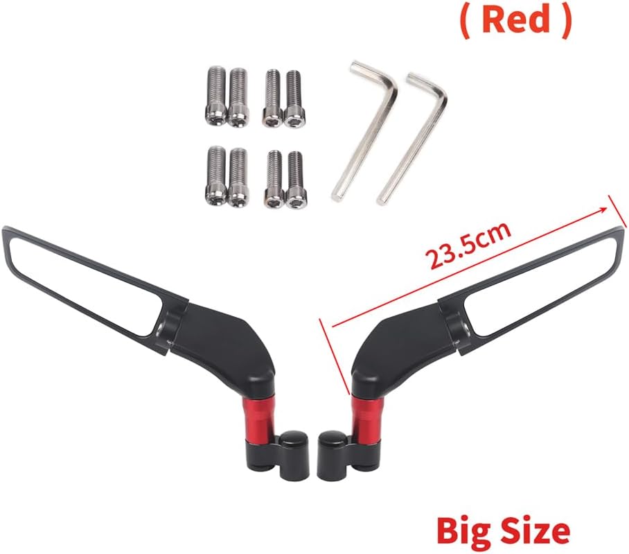 para Espejo retrovisor para FZ1 FZ6 FZ8 FZ25 FZ400 FZ07 FZ09 FZ10 FZS15Wind Wing Side Retroviseur Espelhos Moto Accesorios de motocicleta (negro)
