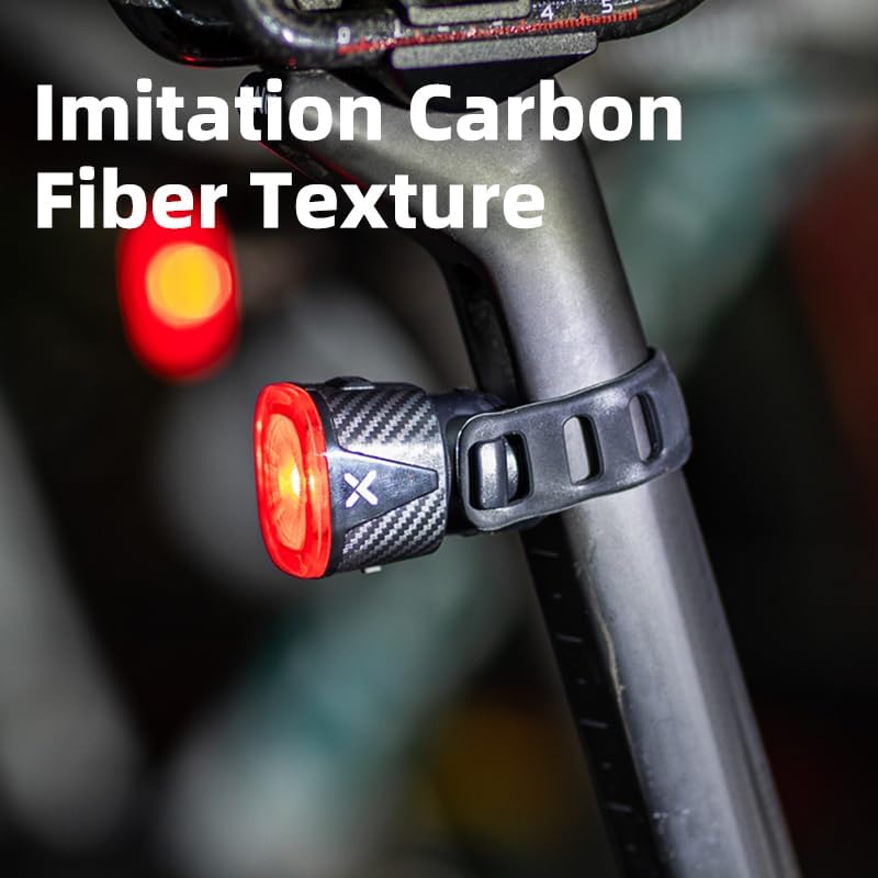 XOSS XR01 Luz trasera inteligente para bicicleta, IPX6 impermeable con detección de frenos luces traseras, luz de freno para bicicleta de encendido