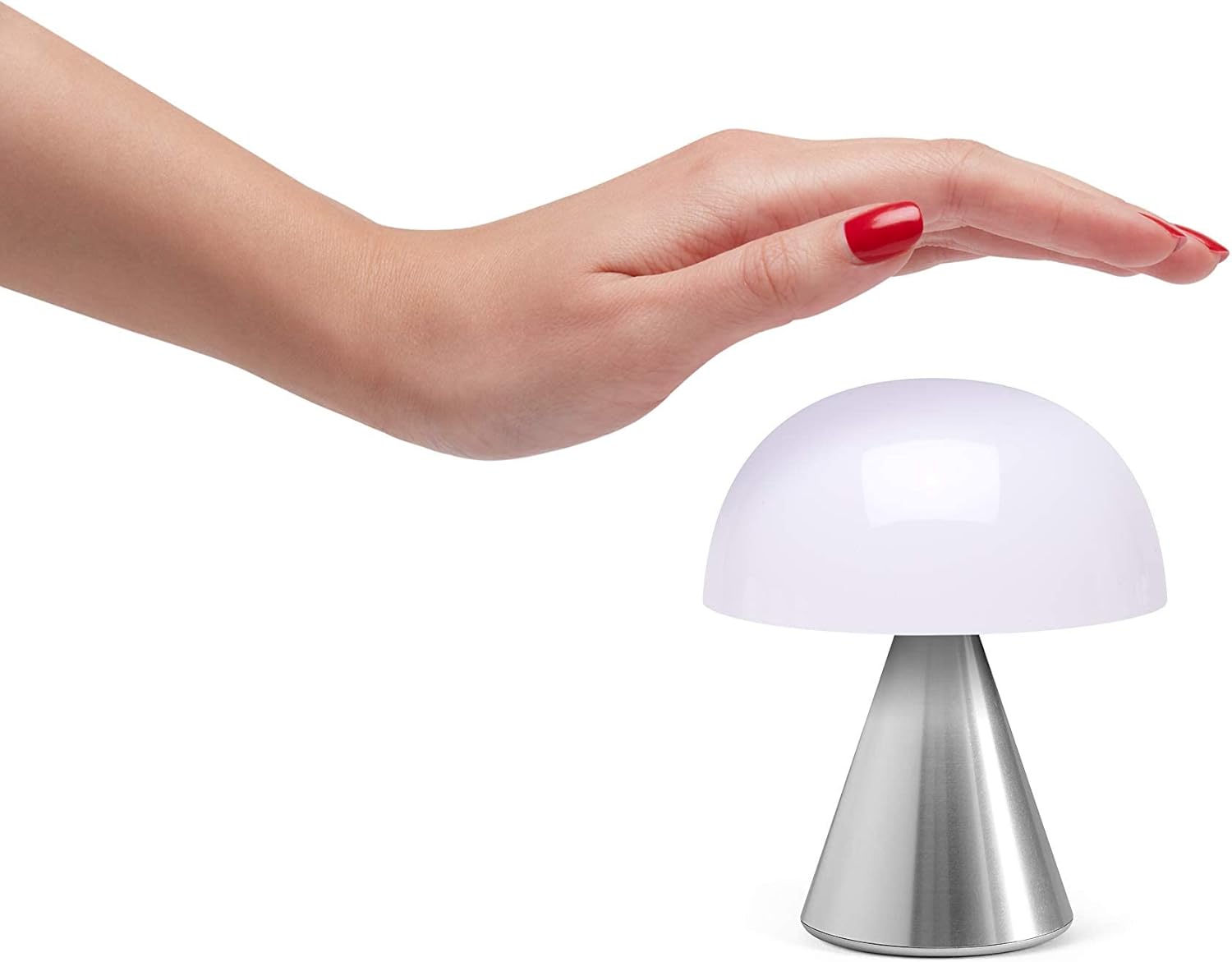 Lexon Mina M – Lámpara de noche portátil para dormitorios, niños y guardería, lámpara de mesa recargable de 9 colores LED con luz y atenuador de 24