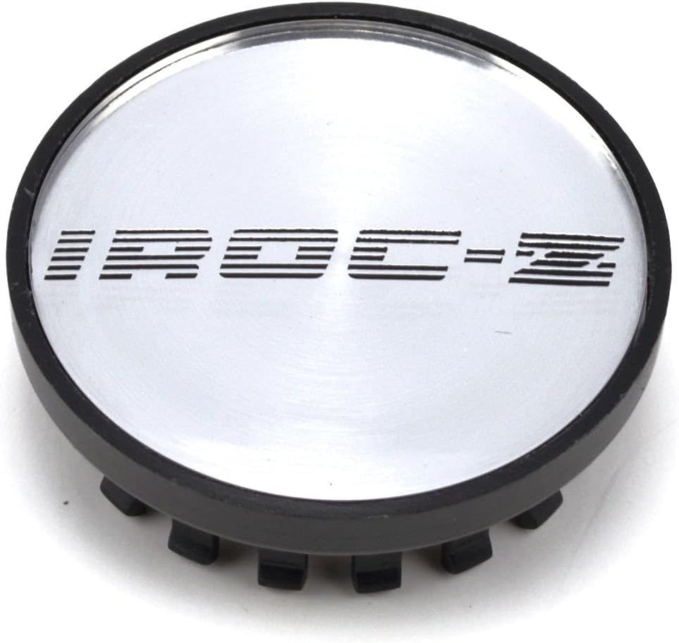 Tapa central de rueda plateada y negra de 16 pulgadas con emblemas de repuesto para Chevrolet IROC Z Camaro 1988-1990