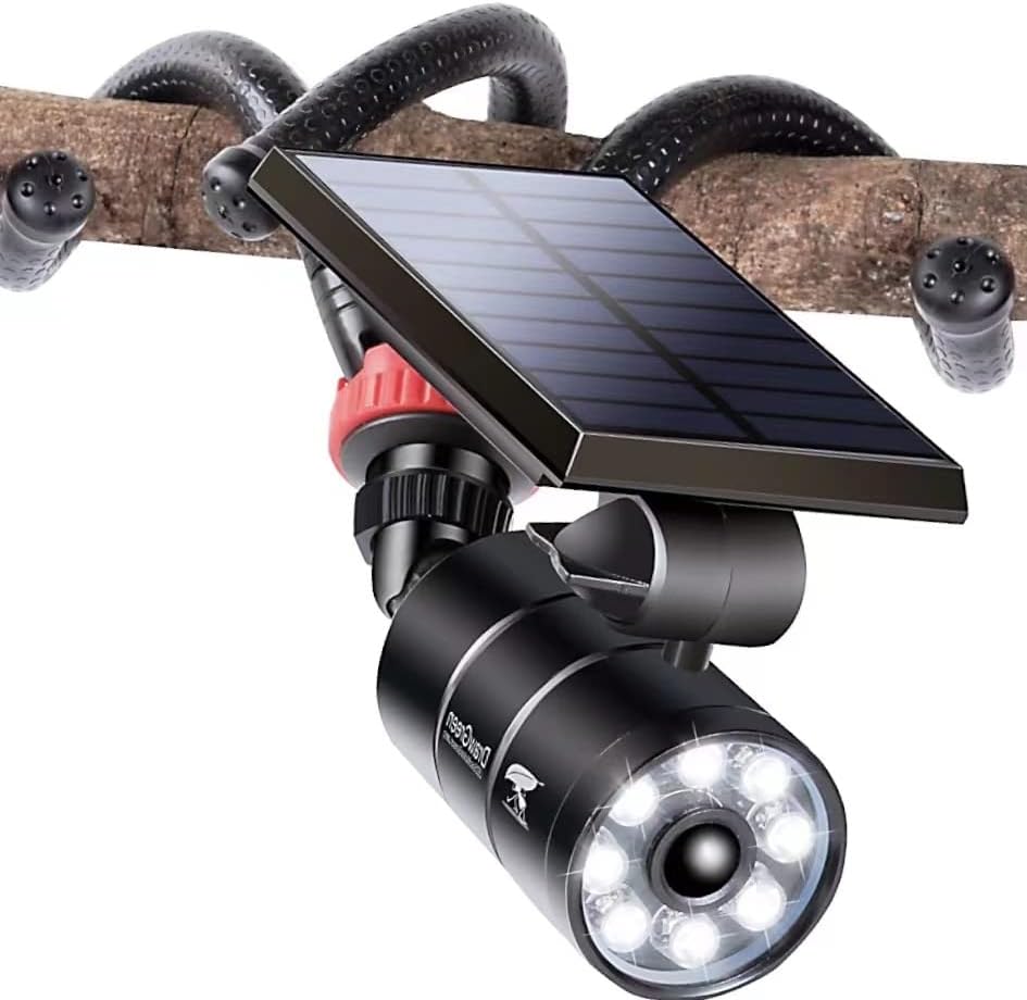 Luces solares de aluminio con sensor de movimiento para acampar al aire libre, 1400 lúmenes, 9 W (equivalente a 130 W), focos de emergencia LED para
