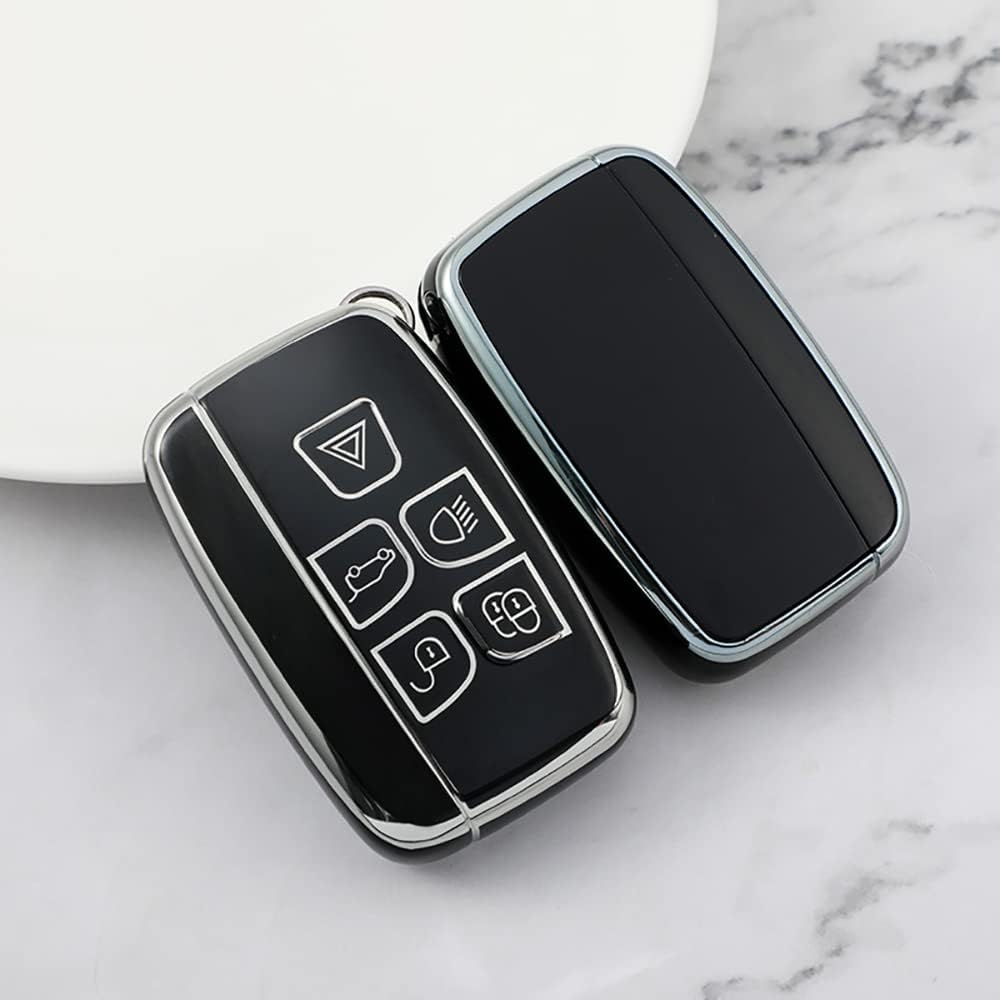 ontto Funda para llave de coche Land Rover para Range Rover LR2 LR4 Evoque Protección completa, color negro