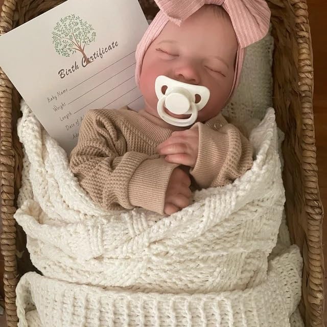 Muñecas de bebé Reborn realistas de 19 pulgadas, linda muñeca de bebé recién nacida durmiendo, niña realista, de silicona suave, muñecas de bebés de