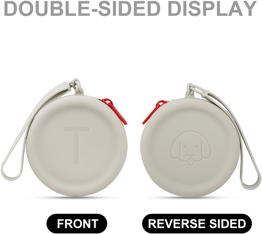 WALLFID Bolsa de silicona para perros, portátil e impermeable, con estampado de alfabeto personalizable, ideal para aperitivos de perros y gatos en