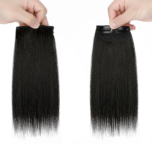 Almohadilla de pelo sintético invisible sin costuras, con clip, extensión de cabello para cabello fino para mujeres, 2 unidades de 8 pulgadas (14