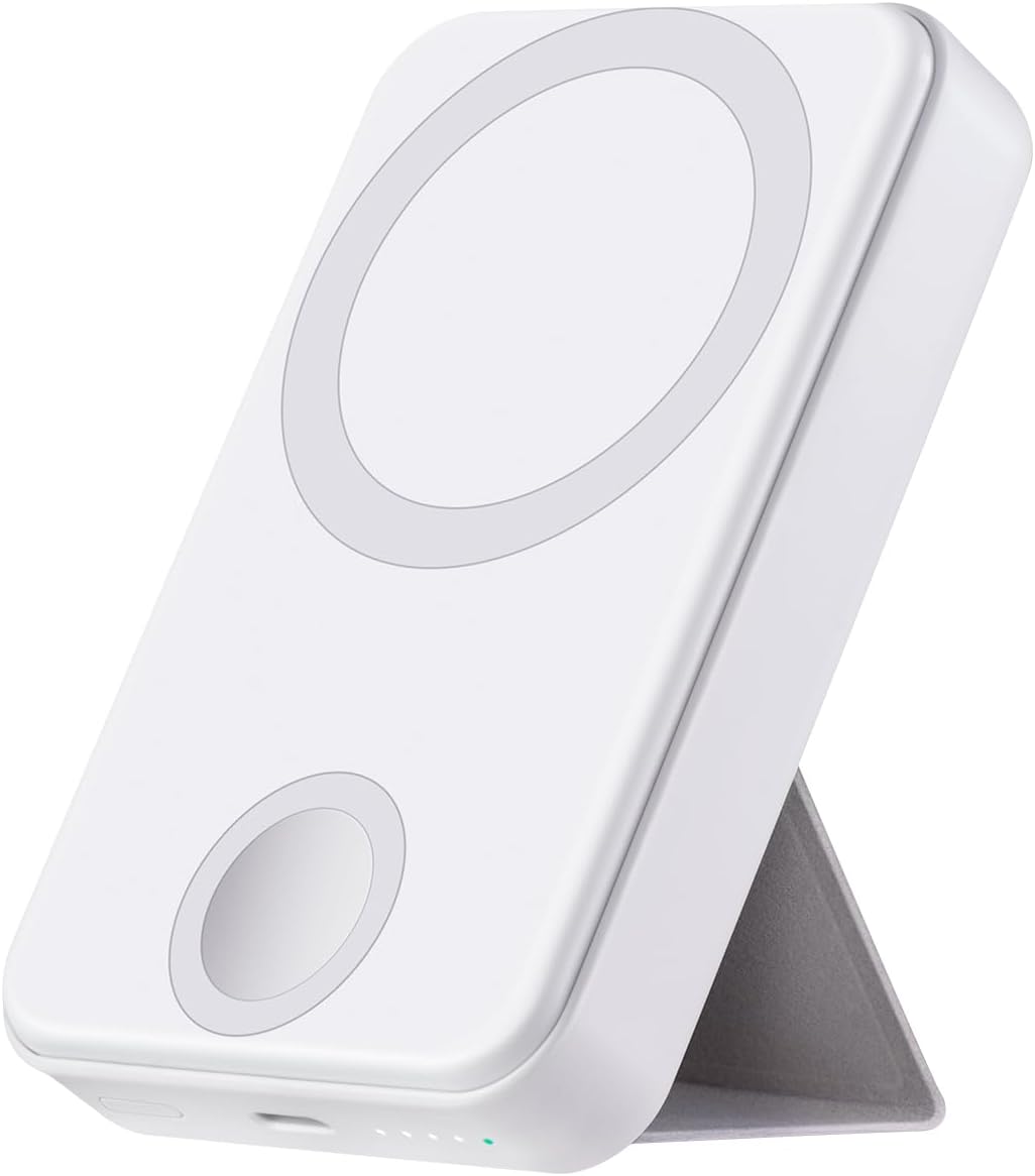 Paquete de batería compatible con MagSafe todo en uno de 10000 mAh, carga rápida, banco de energía portátil con soporte plegable, banco de energía