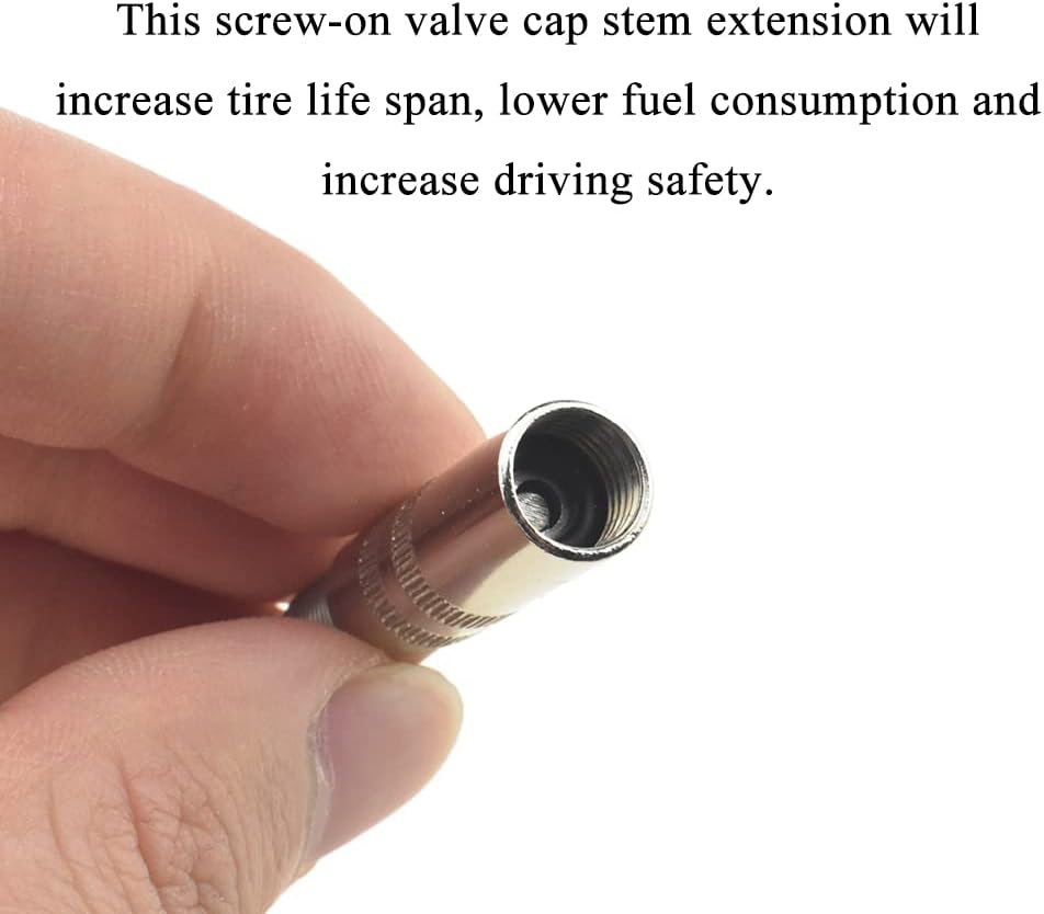 Acoeitl – Extensión de tapa de válvula de rosca de 1.496 pulgadas, adaptador extensor de tapa de neumático de latón cromado de doble sello de flujo