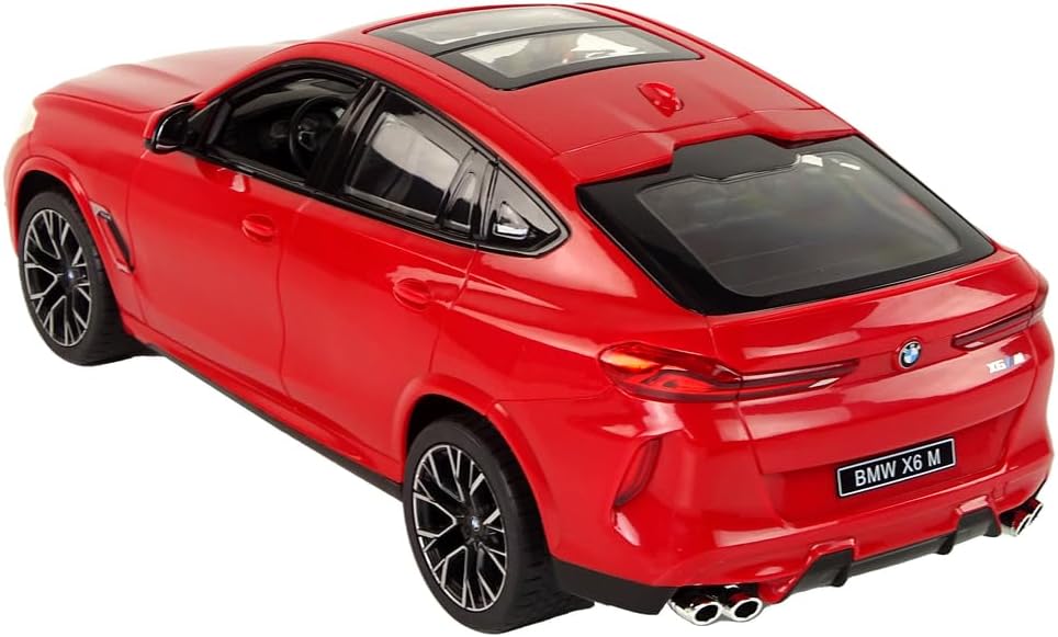 100 CLASSIC Coche de control remoto, auto de juguete de carreras a control remoto a escala 124, compatible con BMW X6 modelo vehículo para niños y