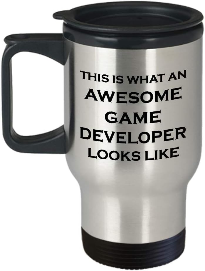 Appreciation Idea for Video Game Developer Designer – This Is What An Awesome Looks Like – Funny Cute Gag Gifts Travel Mug Insulated Coffee Tumbler