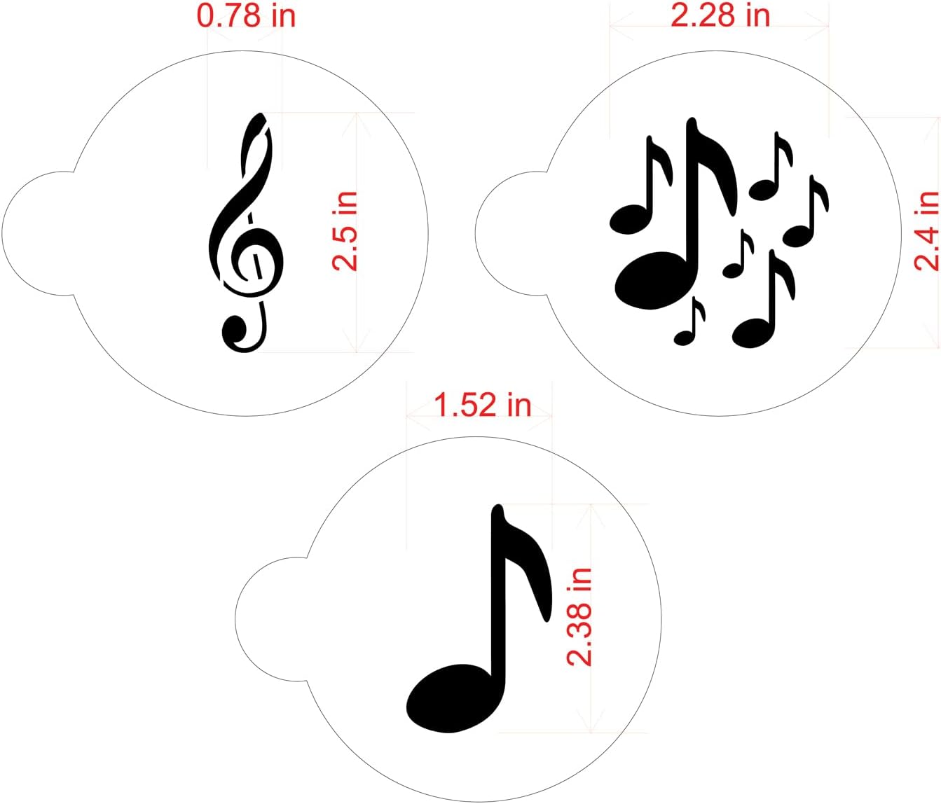 Designer Stencils C281Musical Cookies Stencil, Beigesemitransparente by Designer Stencils