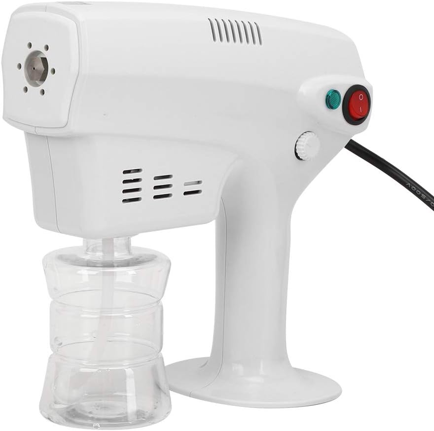 Pulverizador eléctrico, pistola pulverizadora eléctrica, nano atomizador recargable de mano, nano rociador ajustable, luz azul, 1200 W, 10.1 fl oz,