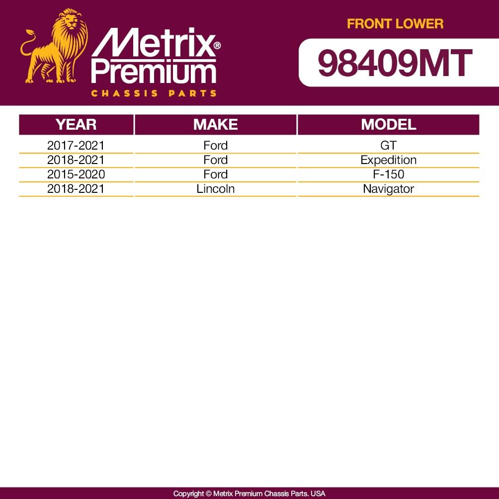 Metrix Premium – 2 piezas de rótula delantera inferior K500318 para Ford GT 2017-2021, Ford Expedition 2018-2021, Ford F-150 2015-2020, Lincoln