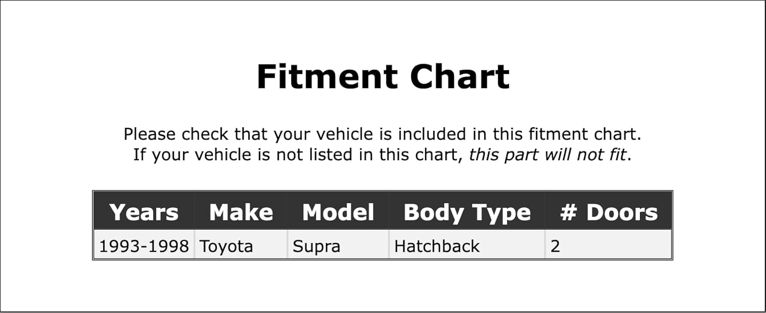 Right Hatch Lift Support Compatible with Toyota Supra 2-Door Hatchback 1993 1994 1995 1996 1997 1998 PC-937764