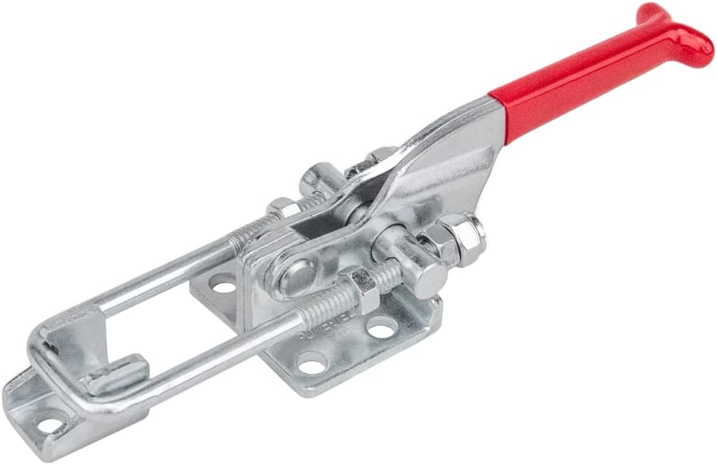POWERTEC 20307-P2 Abrazadera de palanca de perno en U ajustable de alta resistencia con capacidad de sujeción de 431-700 libras, paquete de 2