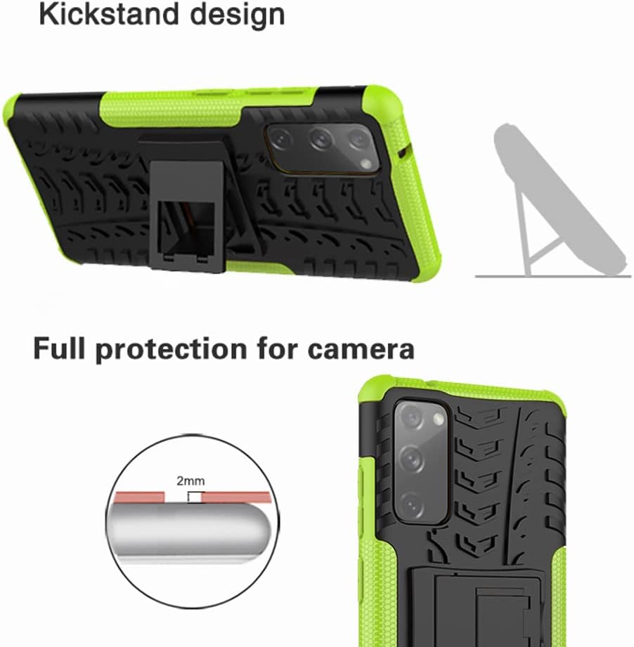 for Samsung Galaxy S20 FE 5G Case with HD Screen Protector, Dual Layer 16 FT Military Grade Drop Protection Magnetic Ring Holder Kickstand
