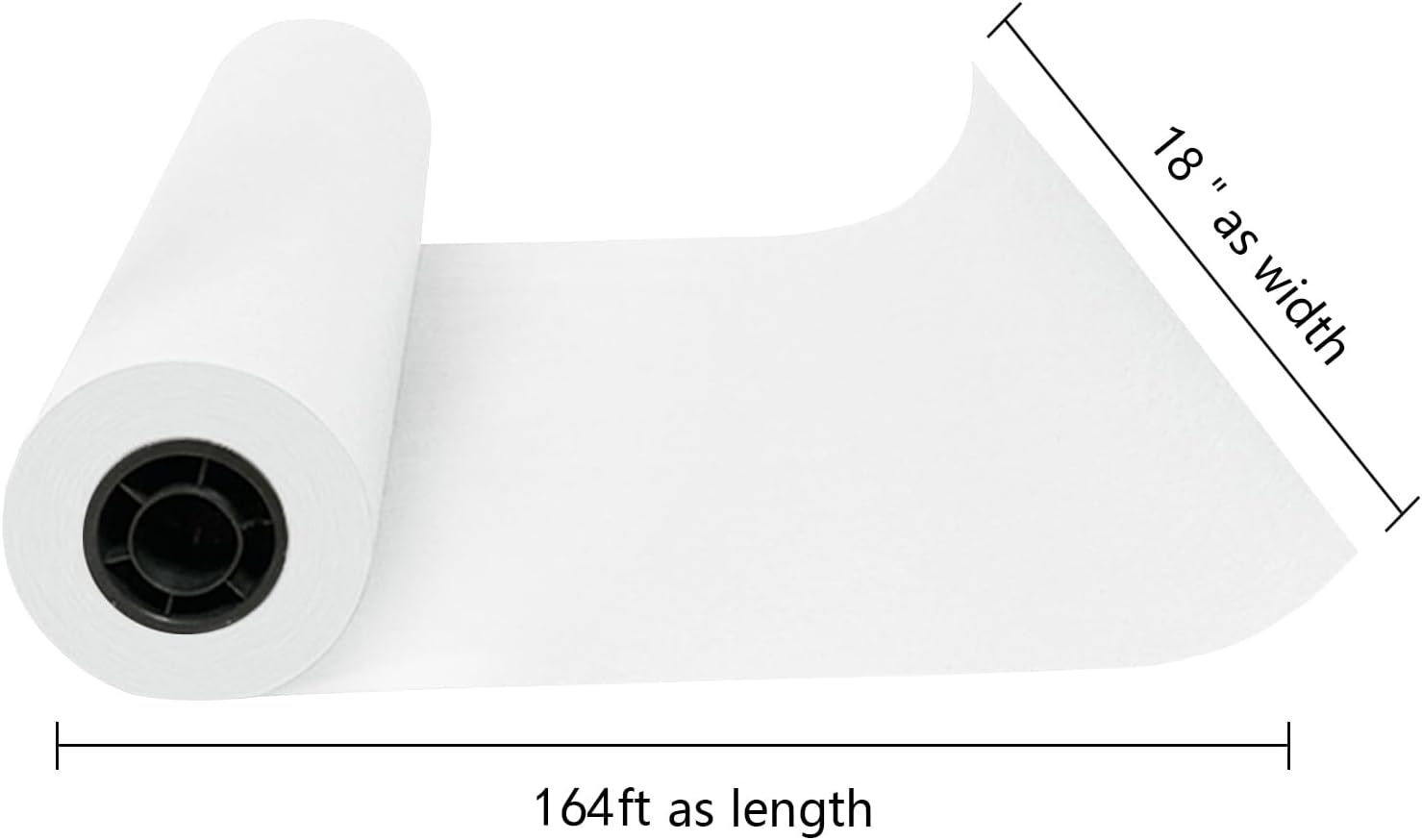 Rollo de papel de carnicero de 18 pulgadas x 164 pies, papel de regalo de estraza blanco de 80 GMS para barbacoa, ahumador, congelación, carne, sin