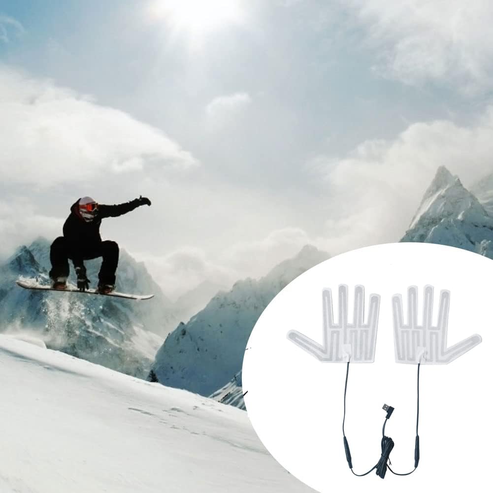 Almohadilla de guante calentada por USB, guantes de invierno cálidos de 5 dedos, almohadilla de calefacción eléctrica, película de calentamiento