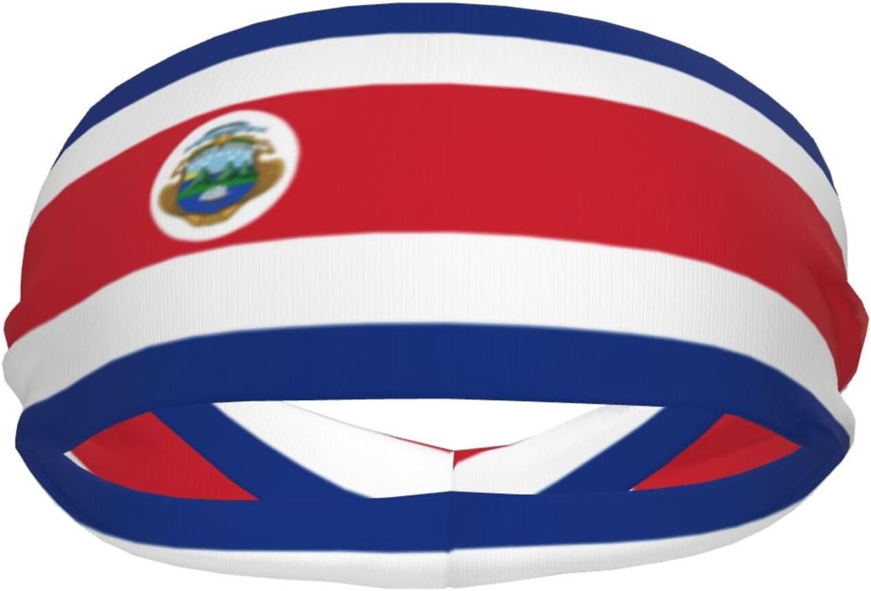 Diademas deportivas con bandera de Costa Rica para hombres y mujeres, absorbe la humedad, diademas deportivas para correr, fitness, yoga, ciclismo,