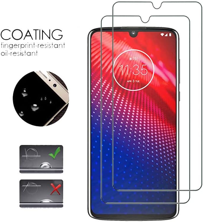 VIESUP Protector de pantalla transparente para Motorola Moto Z4 HD, vidrio templado, 2 unidades, dureza 9H, antiarañazos, protector de pantalla